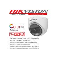 HIKVISION DS-2CE70DF0T-PF 2MP 20Mt Gece Görüşü,2.8mm,Full Color,Color Vu Dome Kamera - 1